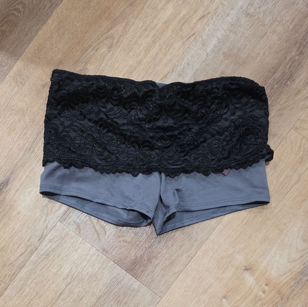 Motionwear Black Lace Foldover Shorts - M (019) And S (031)